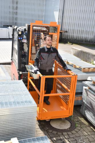 Bauer Plateforme de travail MB-II, exécution DE, RAL2000 orangé jaune, possibilité d'entrée Côté large et étroit