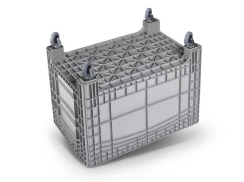 Grands conteneurs, capacité 535 l, gris, 4 roulettes pivotantes