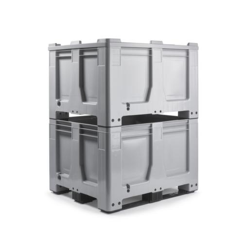Caisse-palette, capacité 610 l, gris, 4 pieds