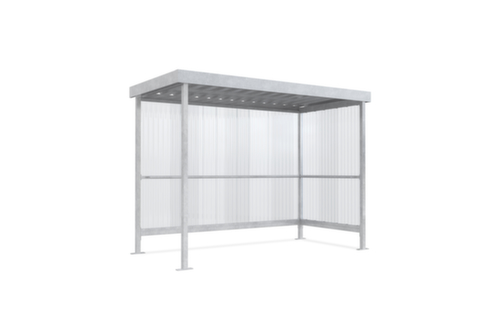WSM abri fumeurs Maxi avec 1 paroi latérale et 1 paroi arrière, largeur x profondeur 2960 x 1580 mm