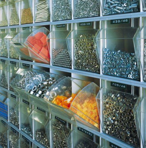 Armoire à tiroirs avec bacs repliables, 80 bacs, transparent