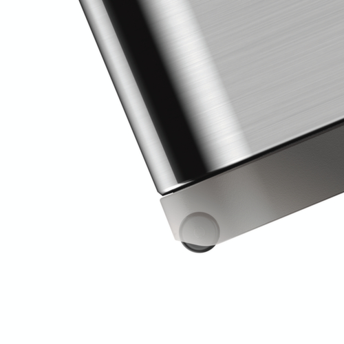 Poubelle à pédale acier inoxydable mobile EKO Ecofly, 2 x 20 l