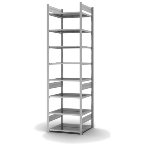 hofe Etagère à dossiers sans vis pour une utilisation des deux côtés, 8 tablettes, avec revêtement en zinc anti-corrosion