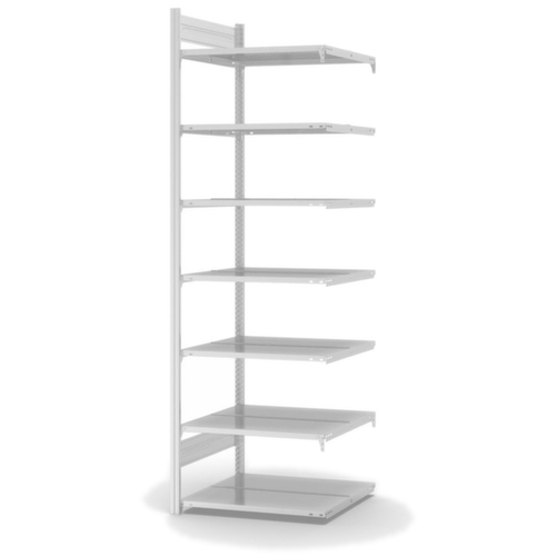 hofe Porte-documents sans vis Zone de fixation pour une utilisation des deux côtés, 7 tablettes, RAL7035 gris clair