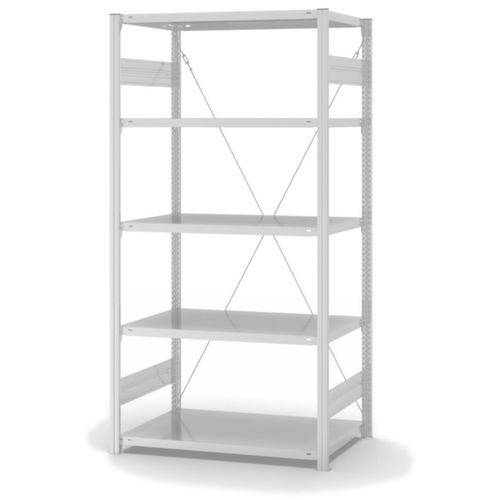hofe système de rayonnages sans vis de conception standard, hauteur x largeur x profondeur 2000 x 1060 x 635 mm, 5 tablettes