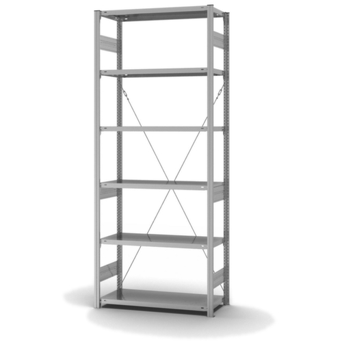 hofe Système de rayonnages sans vis dans une construction mi-lourde, hauteur x largeur x profondeur 2500 x 1060 x 435 mm, 6 tablettes