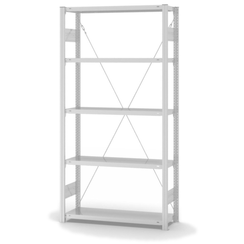 hofe Système de rayonnages sans vis dans une construction mi-lourde, hauteur x largeur x profondeur 2000 x 1060 x 335 mm, 5 tablettes