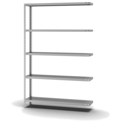 hofe Rayonnage à boulonner élément suivant, 5 tablettes, avec revêtement en zinc anti-corrosion