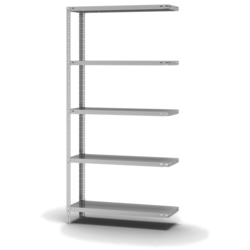 hofe Rayonnage à boulonner élément suivant, 5 tablettes, avec revêtement en zinc anti-corrosion