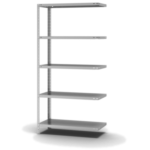 hofe Rayonnage à boulonner élément suivant, 5 tablettes, avec revêtement en zinc anti-corrosion