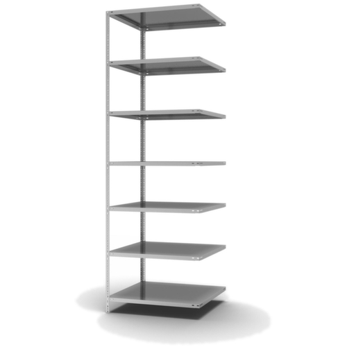 hofe Rayonnage à boulonner élément suivant, 7 tablettes, avec revêtement en zinc anti-corrosion