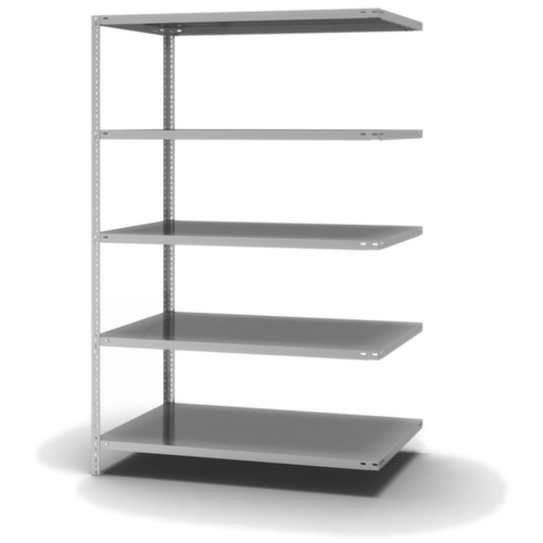 hofe Rayonnage à boulonner élément suivant, 5 tablettes, avec revêtement en zinc anti-corrosion