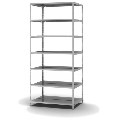 hofe Etagère à dossiers à visser pour une utilisation des deux côtés, 7 tablettes, avec revêtement en zinc anti-corrosion
