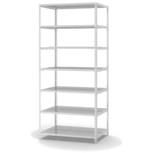 hofe Etagère à dossiers à visser pour une utilisation des deux côtés, 7 tablettes, RAL7035 gris clair