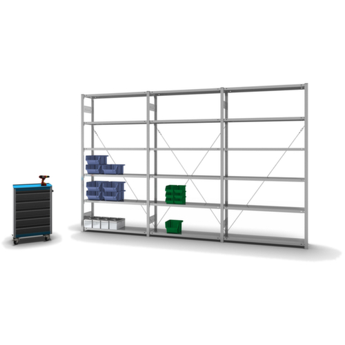 hofe système de rayonnages sans vis de conception standard, hauteur x largeur x profondeur 2500 x 1310 x 335 mm, 6 tablettes