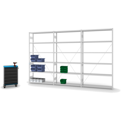 hofe Système de rayonnages sans vis dans une construction mi-lourde, hauteur x largeur x profondeur 2500 x 1360 x 335 mm, 6 tablettes