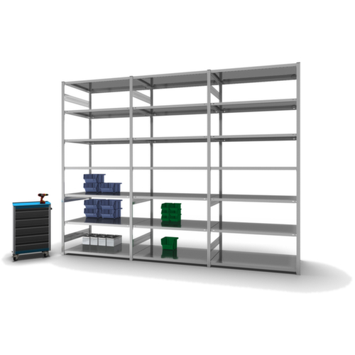 hofe Rayonnage à traverses type standard, hauteur x largeur x profondeur 3000 x 1360 x 835 mm, 7 tablettes