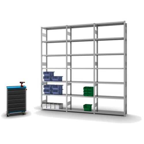 hofe Rayonnages en treillis dans la construction lourde, hauteur x largeur x profondeur 3000 x 1060 x 335 mm, 7 tablettes