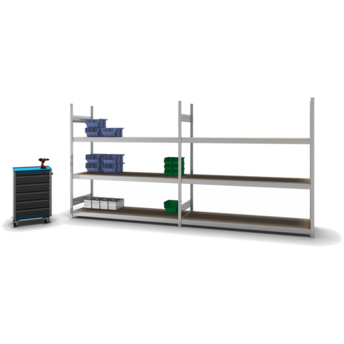 hofe Rayonnage grande largeur avec tablettes en bois