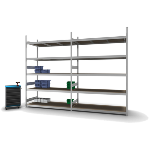 hofe Rayonnage grande largeur avec tablettes en bois
