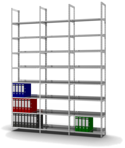 hofe Rayonnage à boulonner pour classeurs, 8 tablettes, avec revêtement en zinc anti-corrosion