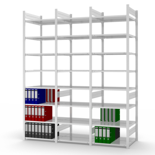 hofe Porte-documents sans vis Zone de fixation pour une utilisation des deux côtés, 7 tablettes, RAL7035 gris clair