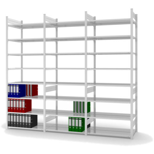 hofe Porte-documents sans vis Zone de fixation pour une utilisation des deux côtés, 8 tablettes, RAL7035 gris clair