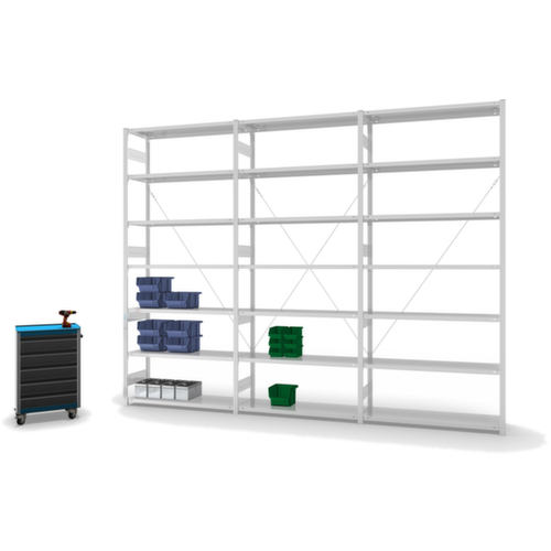 hofe Panneau d'extension pour le rayonnage sans vis, hauteur x largeur x profondeur 3000 x 1310 x 435 mm, 7 tablettes