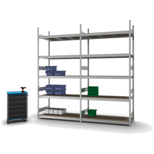 hofe Rayonnage grande largeur avec tablettes en bois