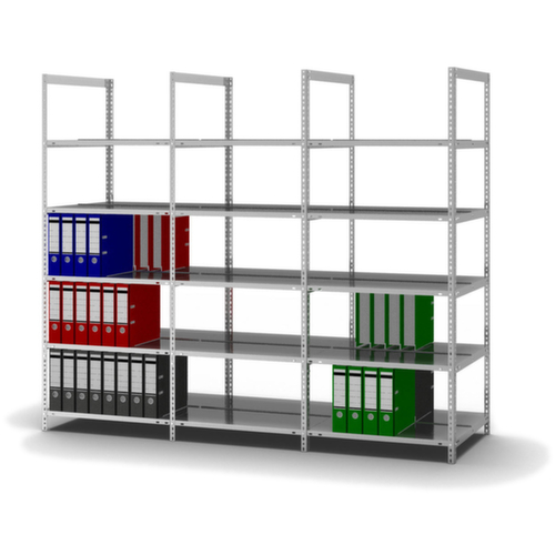 hofe Porte-fichiers à visser Champ de saisie à utiliser des deux côtés, 5 tablettes, avec revêtement en zinc anti-corrosion