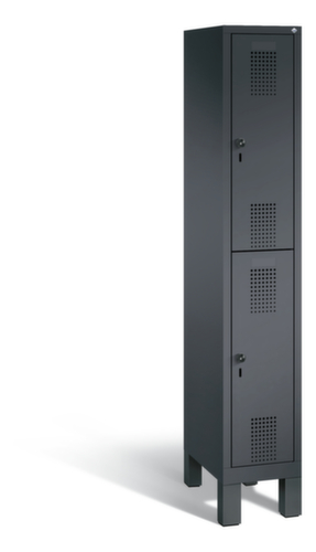 C+P Armoire vestiaire à deux niveaux Evolo 1x2 compartiments en 2 largeurs