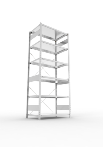 META système d'étagères sans vis CLIP, hauteur x largeur x profondeur 2500 x 1056 x 636 mm, 6 tablettes