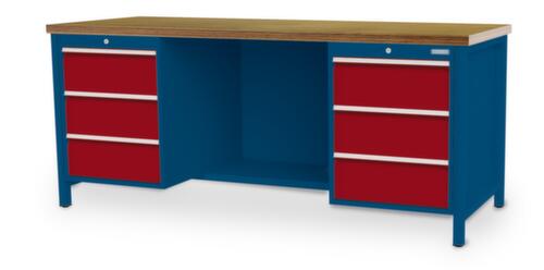 Bedrunka + Hirth Établi, 6 tiroirs, 1/2 tablette