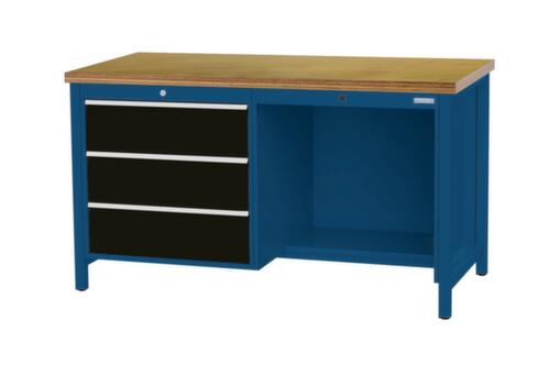 Bedrunka + Hirth Établi, 3 tiroirs, 1/2 tablette