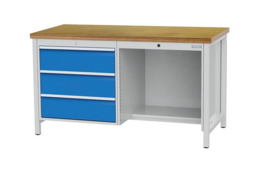 Bedrunka + Hirth Établi, 3 tiroirs, 1/2 tablette