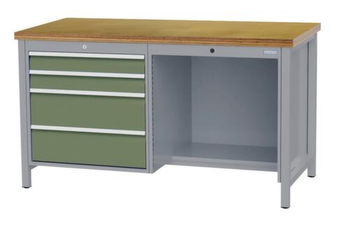 Bedrunka + Hirth Établi, 4 tiroirs, 1/2 tablette