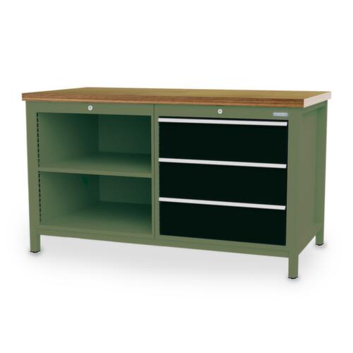 Bedrunka + Hirth Établi, 3 tiroirs, 2 tablettes