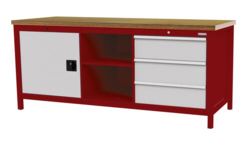 Bedrunka + Hirth Établi, 3 tiroirs, 1 armoire, 2 tablettes