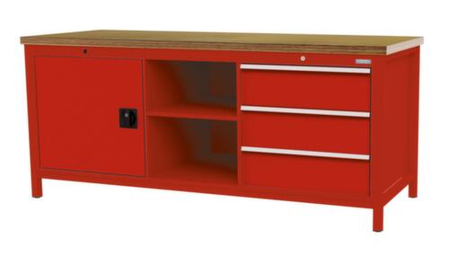 Bedrunka + Hirth Établi, 3 tiroirs, 1 armoire, 2 tablettes