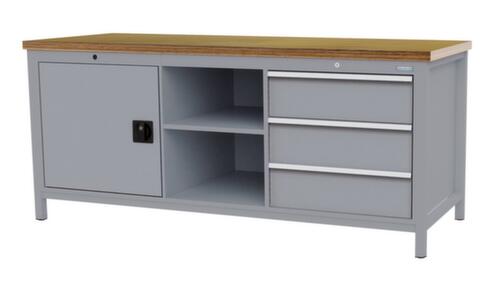 Bedrunka + Hirth Établi, 3 tiroirs, 1 armoire, 2 tablettes