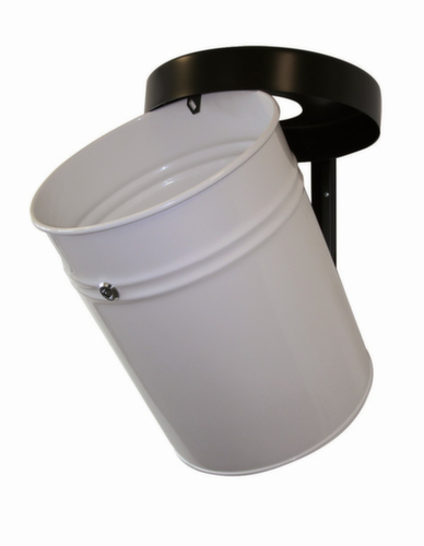 Poubelle antifeu FIRE EX pour fixation murale, 30 l, gris clair, partie supérieure noir