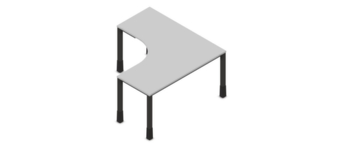 Nowy Styl Bureau à retour à hauteur réglable E10 avec piètement 4 pieds en tube carré