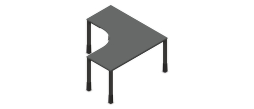 Nowy Styl Bureau à retour à hauteur réglable E10 avec piètement 4 pieds en tube carré