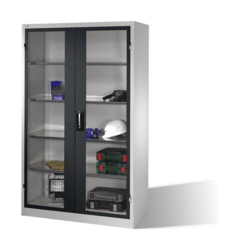 C+P Armoire à outils ERGO avec portes à charnières et fenêtre d'observation, largeur 930 mm
