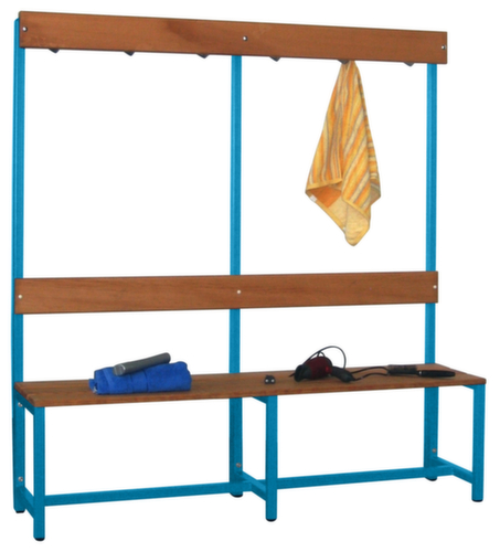PAVOY Banc vestiaire Basis avec crochets et lames en bois