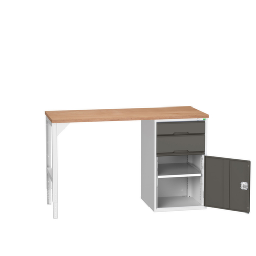 bott Établi verso, 2 tiroirs, 1 armoire, RAL7035 gris clair/RAL7016 gris anthracite