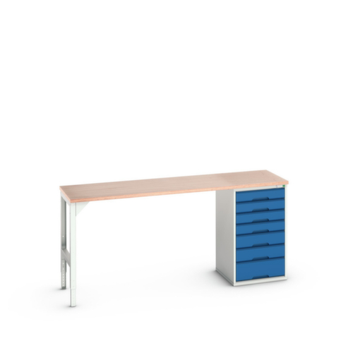 bott Établi verso, 7 tiroirs, RAL7035 gris clair/RAL5010 bleu gentiane