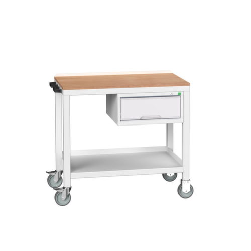 bott Établi mobile verso, 1 tiroir, 1 tablette, 1 barre de poussée, RAL7035 gris clair/RAL7035 gris clair