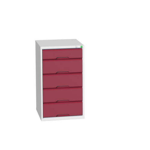 bott Armoire à tiroirs verso, 5 tiroir(s), RAL7035 gris clair/RAL3004 rouge pourpre