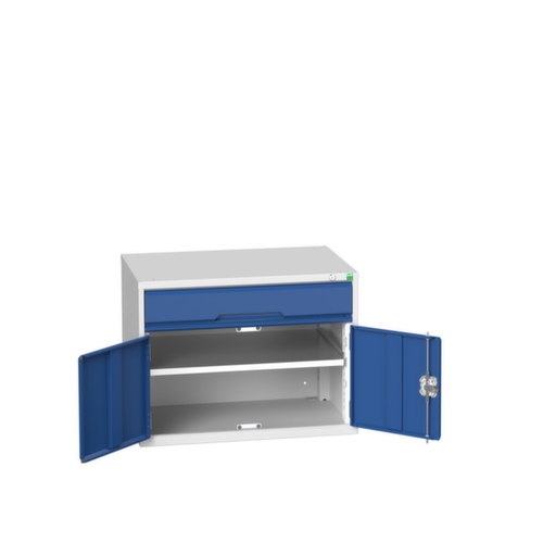 bott armoire à tiroirs verso avec porte battante, 1 tiroir(s), RAL7035 gris clair/RAL5010 bleu gentiane